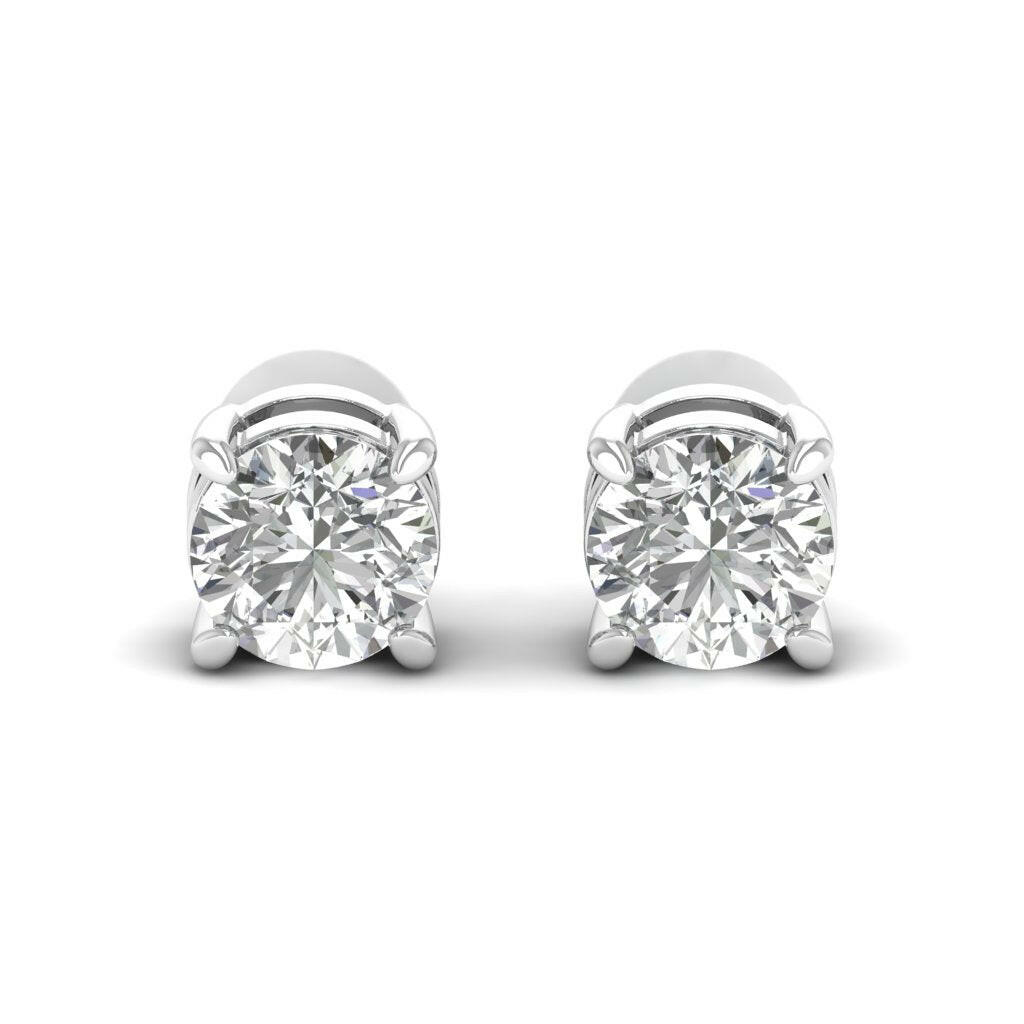 14K Gold Studded Tw 1.1 Carat E Color VS1 Clarity Lab Grown Diamond Studs.